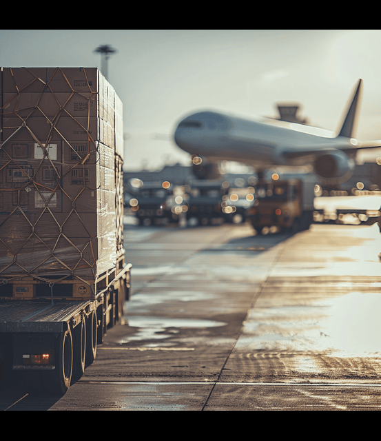 Picture of Airfreight on truck being taken to plane