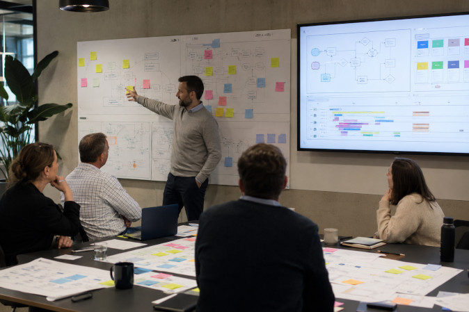 Workshop reviewing customer case management processes and system hand-offs